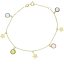  Pulsera oro 18k estrellas y bolitas de colores